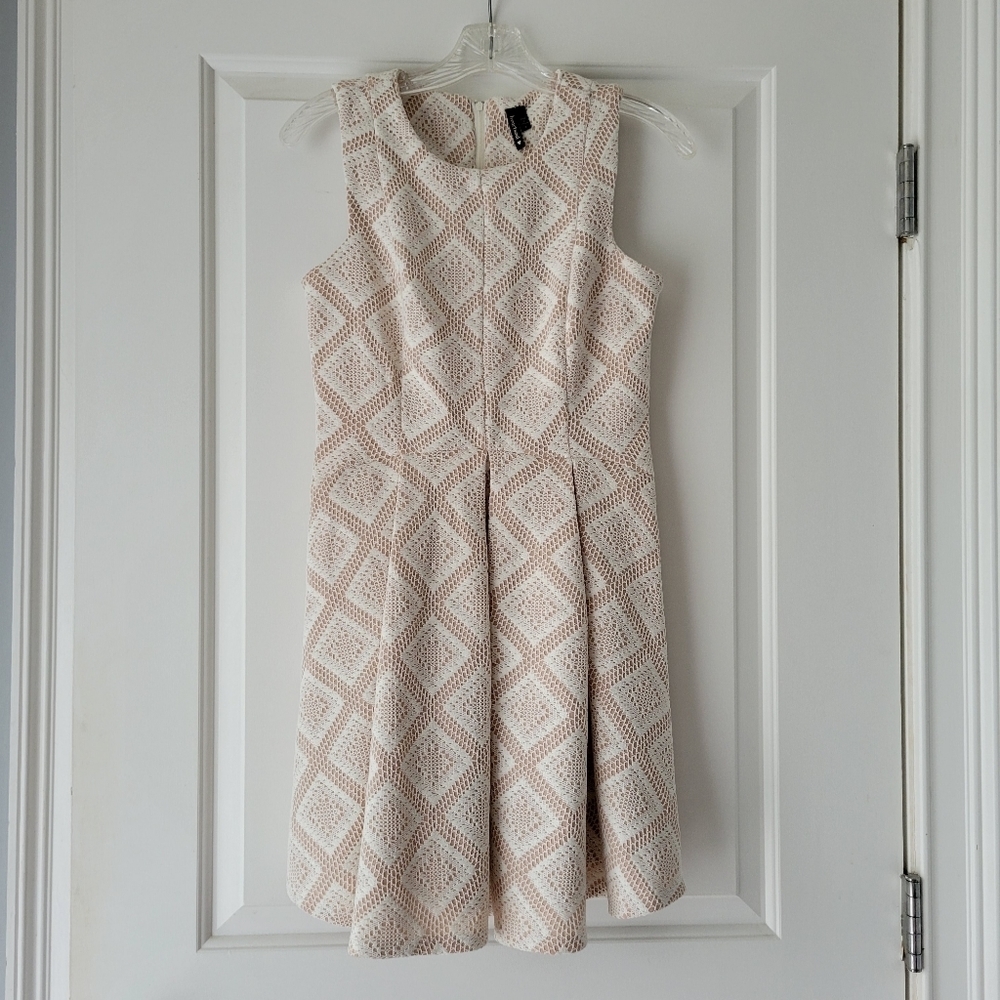 Summer White and Pink Sleeveless Mini Dress Small NWOT